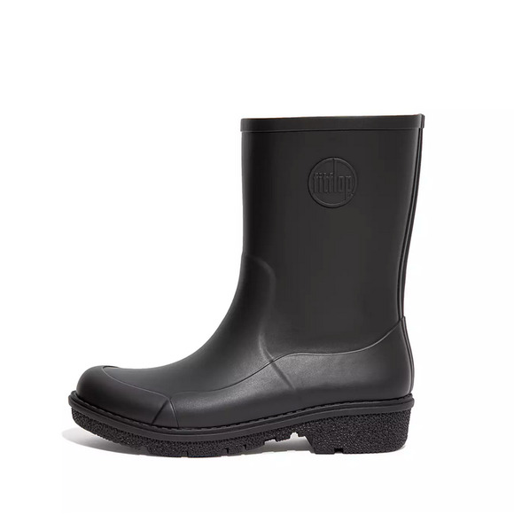 NEW FITFLOP WONDERWELLY BLACK RUBBER SHORT RAIN BOOTS BOOTIES SHOES SIZE 8.5 - Picture 8 of 11